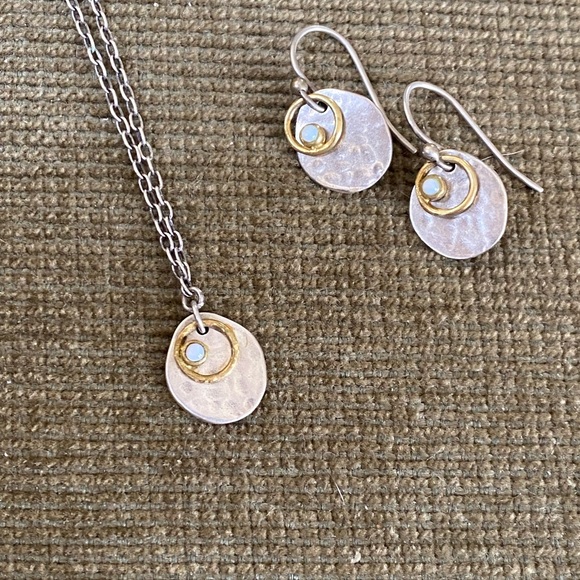 Silpada Silver and Bronze Pendant Necklace and Earring Set W1670 N1671 - Picture 4 of 6